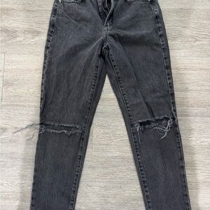 Garage Charcoal Distressed Skinny Jeans